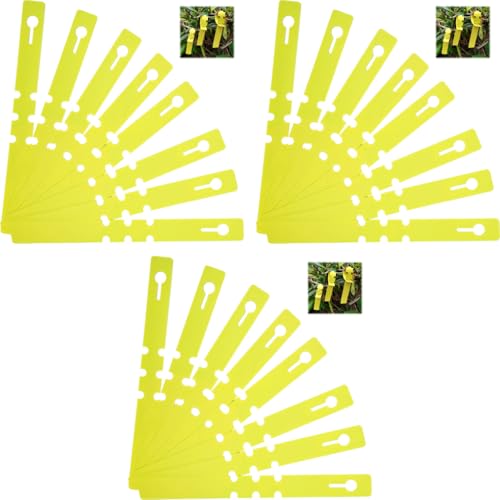 HASTHIP® 100-Count Plant Labels Yellow Garden Tags PVC Waterproof Name Markers Anti-Lost Loop for Orchard Greenhouse 3 PCS