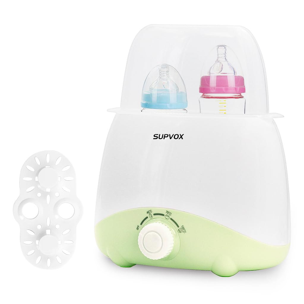 Supvox Bottle Warmer Sterilizer for Babies with 6 in 1 Double Design and 24H Keep Warm | Green