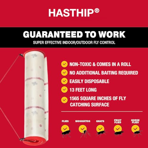 HASTHIP Fly Trap Kit for Insects, Whiteflies, Aphids, Leaf Minor, Thriphs, Ultra sticky Trap Roll for Insect in garden & Farm for Indoor or Greenhouse Use, Hangable Fly Sticker Paper (4m*25cm)