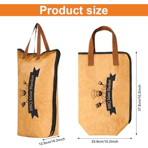 HASTHIP® BBQ Meat Insulation Blanket Food Bag, 15x21 Inch Reusable Food Insulation Bag, Insulation Zippered Food Wrap Reusable Takeaway Bag for Keeping Barbecue, Grilled Meats & Food Warm