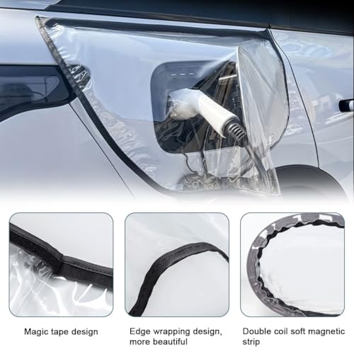 STHIRA® Magnetic Waterproof Cover for EV Charger Plug, Clear Magnetic Waterproof Cover for EV Charging Connector on Battery Electric Vehicle, Plug-in Hybrid Electric Vehicle