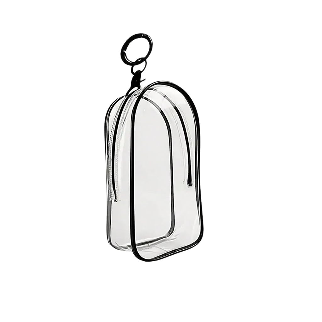 ZIBUYU Figure Display Bag for Medium Dolls with Single Zipper and Keychain 7.7x4.13x2 Clear