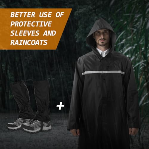 GUSTAVE® Gaiters for Hiking Climbing Leggings Trekking Waterproof Windproof Sandproof Adults with Secure Fasten Belt Adjustable Lightweight 1 Pair 2PCS
