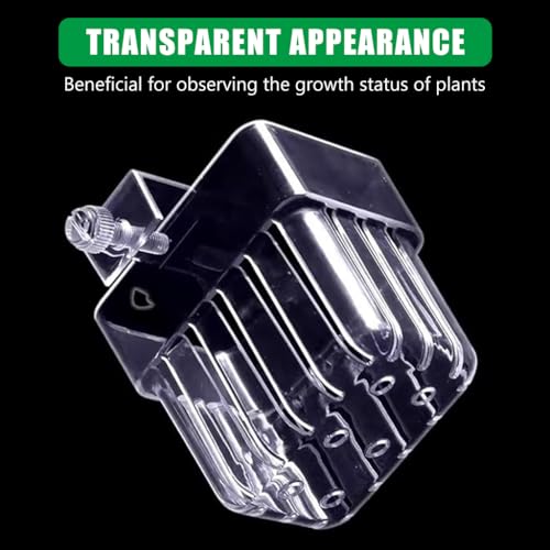 Qpets® Wall-Mounted Aquarium Plant Holder Aquarium Stand Cup Pot Acrylic Basket for Glass Fish Tank with Screw Fixed Draining Holes 8 x 8 x 5.7CM 3PCS