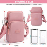 GUSTAVE® Pink Mini Wallet Shoulder Small Crossbody Phone Bag for Women with Earphone Cable Hole Wallet Clutch Bag for Women