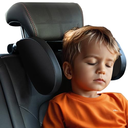 STHIRA® Car Headrest Sleeping Head Support with Hooks Memory Foam Dual Side Sleeping Head Support Adjustable Spacing & Angle Car Seat Sleeping Headrest Car Headrest Attachment