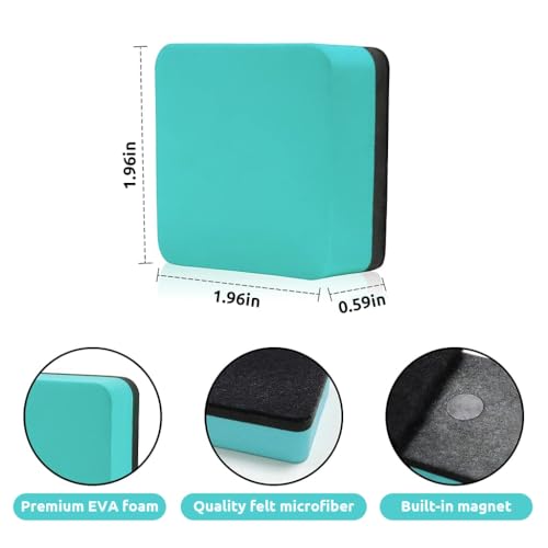 HASTHIP® Small Dry Erasers, Double-Sided Magnetic Whiteboard Eraser, EVA Felt Dry Erase Cleaner for Whiteboards, Pack of 24, 5x5cm