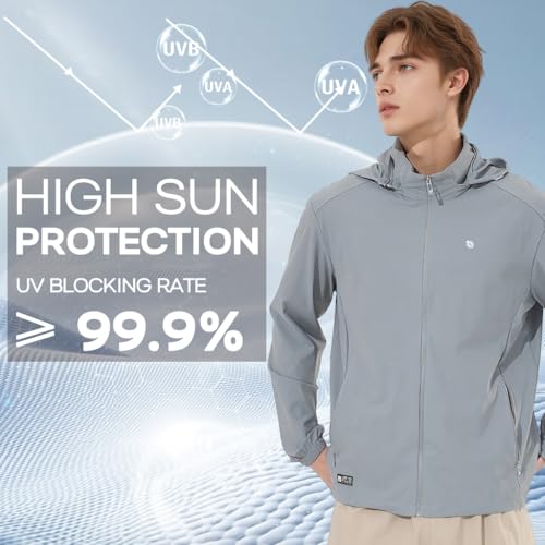 Venzina® Sunscreen Jacket ICE Pro – UPF 150+ Cooling Athletic Jacket for Men | Cool Rush Pro Tech, Breathable, Sweat-Wicking, Anti-Microbial, Lightweight Sun Hoodie for Outdoor Sports