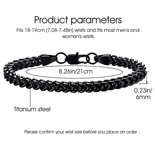 ZIBUYU Hand Bracelet for Men Stylish Stainless-Steel Bracelet for Men Chain Bracelet for Boys Curb Chain Fashion Bracelet Gift for Boys & Men, 8.2