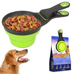 Qpets® Silicone Dog Food Scoop 237ml Collapsible Scoop with Sealing Clip for Dog Food Bag Cat Food Bag Foodgrade Pet Food Scoop Feeding Scoop