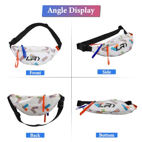GUSTAVE® Waist Bags for Men Women Fanny Packs Cross Body Bag Pouch Chest Commuting Travel Outdoor Activities Cycling White 2 PCS