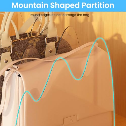 HASTHIP® Purse Organizer for Closet Handbags Divider 4-Compartment Adjustable Clear Acrylic Bag Storage Finishing Multi Purpose Desk for File Folders 3PCS