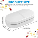 HANNEA® Portable Pill Box Tablets Cutter, Medicine Organizer Box with Pill Cutter for Small and Large Tablets 2 in 1 Pill Storage Organizer with Tablet Cutter for Daily Use, Travel