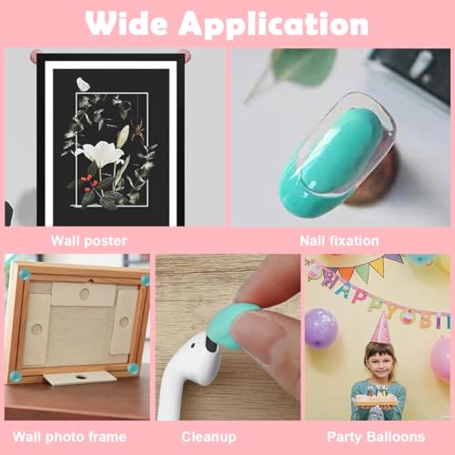 HASTHIP® 288PCS Sticky Tack 3 Color Adhesive Putty for Holding Nail Extension Multi Purpose Flexible Mounting Putty for Crafts Hanging Pictures Small Objects