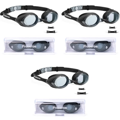 Proberos® Short-sighted Swimming Goggle for Men Women Nearsighted Silicone Waterproof Anti-Fog -4.5 Diopters 3 PCS