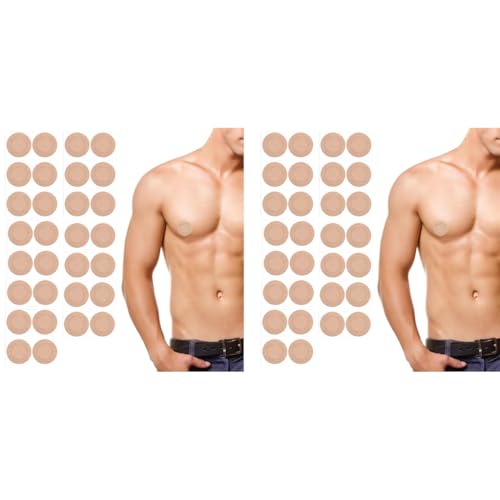 HANNEA® 30-Count Nude Nipple Covers for Men Non-Woven Adhesive Invisible Stick-On Pads for Runners Prevents Chafing and Irritation 2PCS
