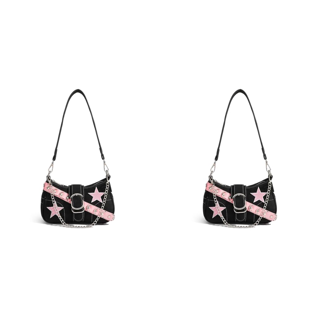 PALAY Shoulder Bag for Girls with Chain Strap and Zipper Closure 23x7x13cm | Chic Y2K Style