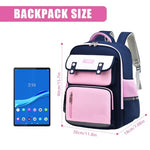 PALAY® School Backpack for Kids Waterproof School Backpack with Chest Buckle & Reflective Strip Kids School Backpack Burden-relief School Backpack for Kids 6-12 Years Old, Pink