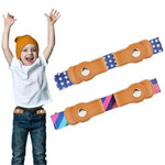 SNOWIE SOFT® 2Pcs Kids Adjustable Waist Belt Buckle Free Webbing Nylon Stretchy Jeans Belt with Snap Button Closure Buckle Free Fashion Print Waist Belt for Boys and Girls