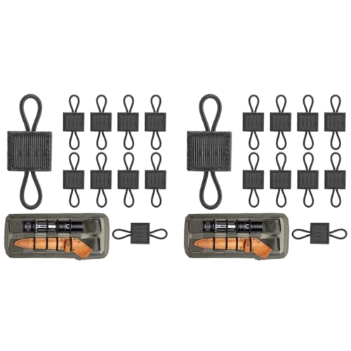 Proberos® Pack of 10 Tactical Gear Holder Clip Molle Webbing Retainer Elastic Binding Ribbon Buckle for Vests Backpacks Multi-Purpose Attachments 2 PCS