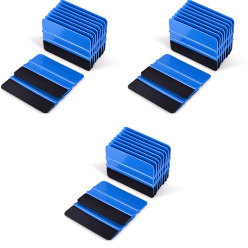 STHIRA® 30PCS 4-Inch Squeegee for Vinyl Wrap with Felt Edge for Car Window Tint Paint Protection Film Wallpaper Application Durable Scraper Kit Bubble-Free Scratch-Free Finish