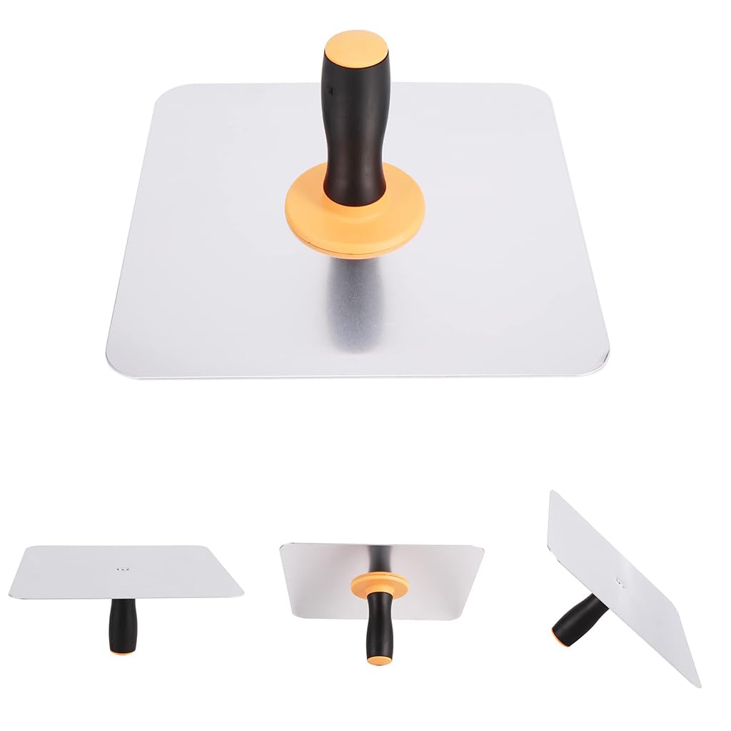 Serplex Aluminium Plastering Hawk for Holding Plaster featuring Rubberized Handle 11.8 x 11.8 in Grooved Surface