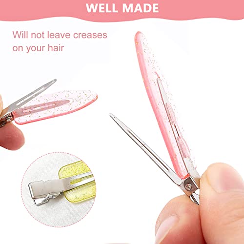 PALAY® 8pcs No Bend Hair Clips Crystal No Crease Bangs Alligator Hair Barrettes No Dent Duck Bill Hair Clips for Women Girls Makeup Salon Hairstyle Hairdressing