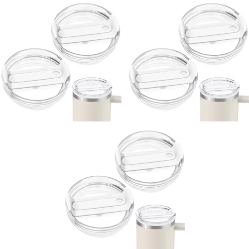 HASTHIP® 2 Pack 40 OZ Tumbler Lid Replacement Fit for Stanley Cup, Fashion Leaking Proof Stanley Cup Lids Spill Proof Tumbler Covers Fit Tumbler Lids with Straw Hole (Clear) 3 PCS