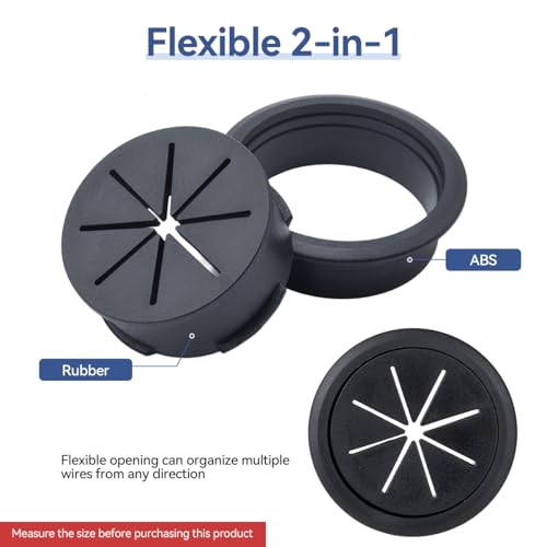 Serplex® 18PCS 2 Inch Desk Grommet Wire Cord Cable Hole Cover Flexible for Managing and Hiding Office PC