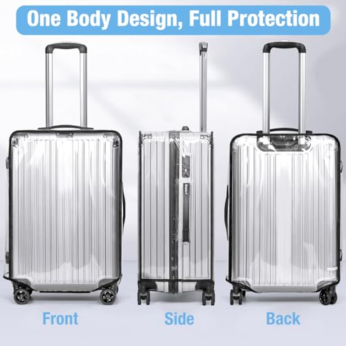 ZIBUYU® Suitcase Covers for Trolley Suitcase Transparent PVC Trolley Bag Cover Waterproof Dustproof Luggage Cover Reuseable Luggage Covers for Trolley Suitcase - 24 Inch