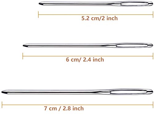 Supvox Large-Eye Blunt Needles, 9 Piece Stainless Steel Yarn Knitting Needles, Sewing Needles, Crafting Knitting Weaving Stringing Needles