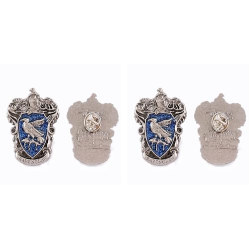 SANNIDHI® 2 PCS Ravenclaw Badge Brooch for Boys & Girls  Zinc Alloy Hogwarts School Costume Accessory, 35x48mm, Halloween, Theme Party Cosplay Pin, Kids Gift, Stitchable on Bags, Blazers, Scarves