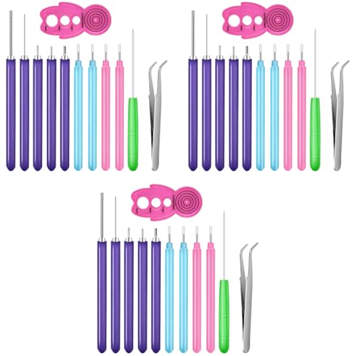 HASTHIP® Quilling Tools Slotted Kit 36PCS Assorted Sized Rolling Curling Needle Pen Paper Cardmaking Project Set for Quilting Flowers