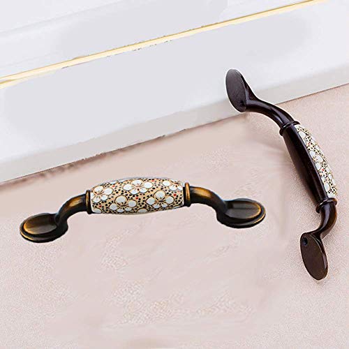 ELEPHANTBOAT® 2 Pack Door Handle Cabinet Pulls,Vintage Brass Door Handle,Zinc Alloy Antique Bronze Plated for Wood Wardrobe,Cabinet,Drawer,Home Decoration, 167mm