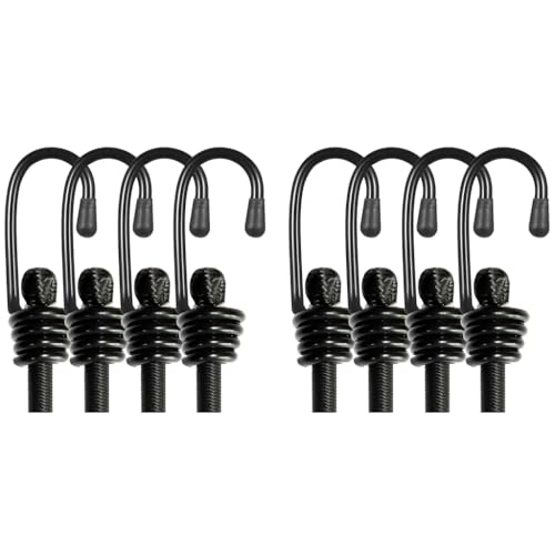 Serplex® 8PCS Bungee Cords 24 Inches Heavy Duty Outdoor Elastic Straps with Dual End Hook Rubber Multi Use Rope for Luggage Camping Tidying