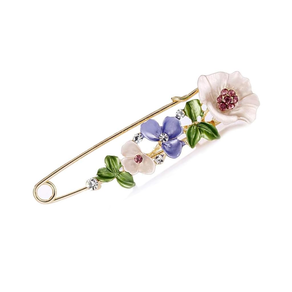 Zibuyu Colorful Flower Brooch Pin for Women with Crystal Alloy Design | Rust-Resistant Gift