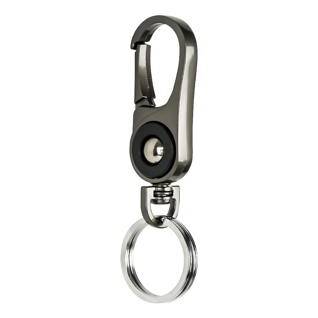 Zibuyu Mens Key Chain with Dual Rings for Car and Home Keys featuring Zinc Alloy Silver Finish