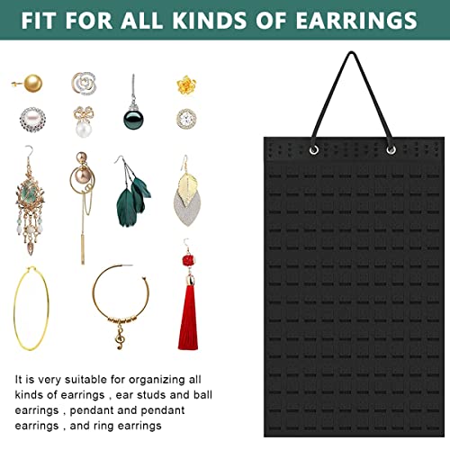 HASTHIP® Wall Hanging Earring Organizer Box, Felt Earrings Organizer Box for Women, Earring Holder Jewellery Organizer Display for Earring Necklace Bracelet Ring, Holds Up To 300 Pairs Earrings 3 PCS
