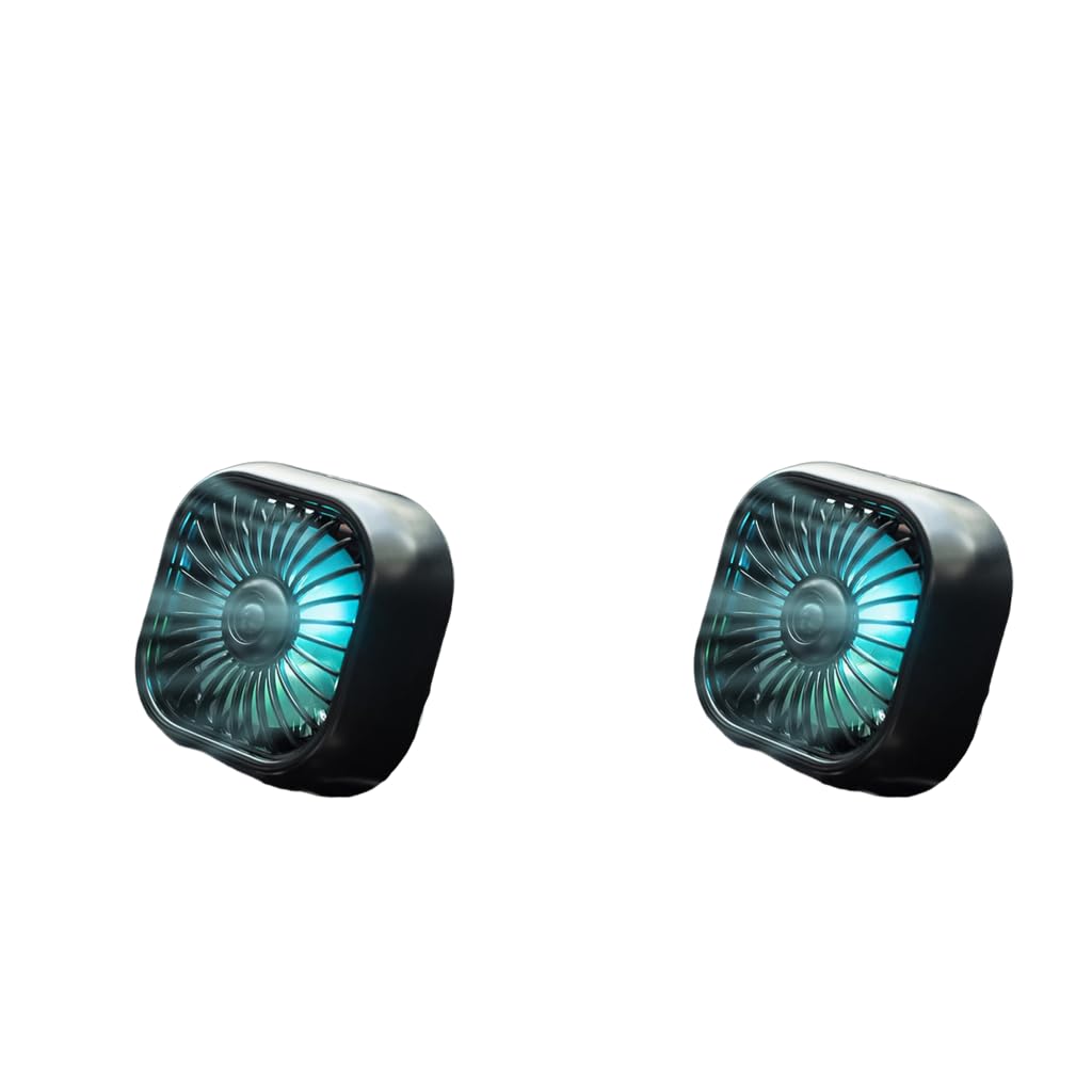 STHIRA USB Car Fan for Air Vent with 3 Speed Adjustable Cooling and LED | 9.3x7.9cm 2PCS