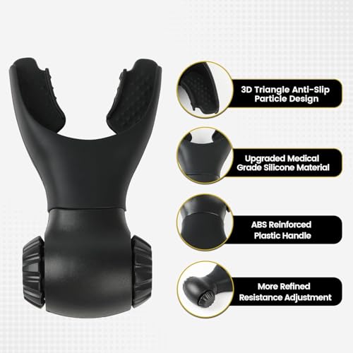 Proberos Respiratory Trainer Inhale /Exhale Respiratory Trainer for Running Fitness Trainer Adjustable Resistance Breathing Trainer Improve Respiratory Muscle Endurance, Black