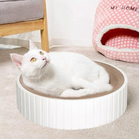 Qpets® Cat Scratching Stool Cat Scratcher 15.7 inches Round Cat Scratcher Stool Corrugated Hard Cardboard Cat Scratcher Bed Anti-Slip Cat Bed Durable Cat Scratcher Toy