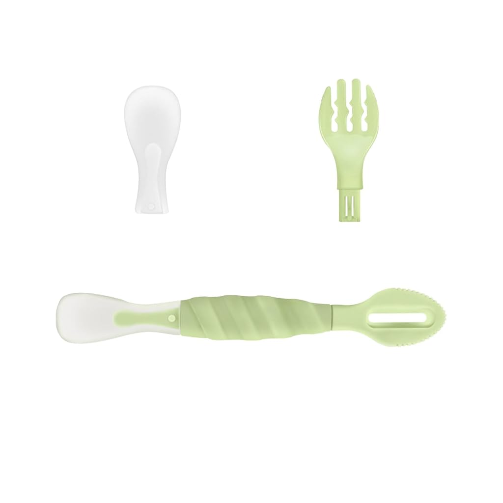 SNOWIE SOFT® Baby Feeding Spoon 3 in 1 Baby Silicone Feeding Spoon Puree Fruit Spoon Baby Fork Food Grade BPA Free Soft Silicone Baby Feeding Spoon Travel Baby Feeding Spoon with Box