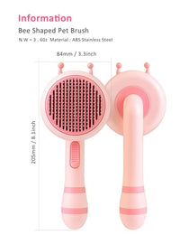 Qpets® Hair Brush for Dog and Cat, Dog Brush for Hair, Cat Comb, Dog Hair Brush, Dog Comb, Cat Brush for Hair Grooming, Self-Cleaning Brush for Removes, Short or Long Haired Cats