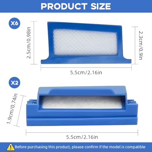 HASTHIP® Replacement CPAP Filters for Philips Respironics Dreamstation Includes 6 Reuseable Pollen and 2 Disposable Fine Compatible with DS500 DS700 2 PCS