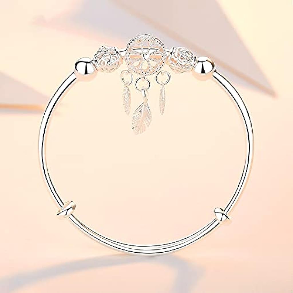 SANNIDHI® Silver Bracelet for Women Creative Dreamcatcher Electroplate Bracelet,Adjustable Size,Fashion Stylish Jewelry Bracelet for Girls, With Gift Box