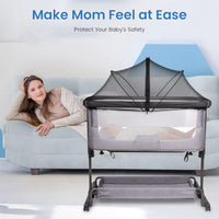 SNOWIE SOFT® Baby Mosquito Net for Bassinet Foldable Baby Net Crib Cover, Zipper Closure Mosquito Bed Net 0 to 12 Month Baby, Breathable Mosquito Net Universal Mosquito Net for Baby Easy Installation