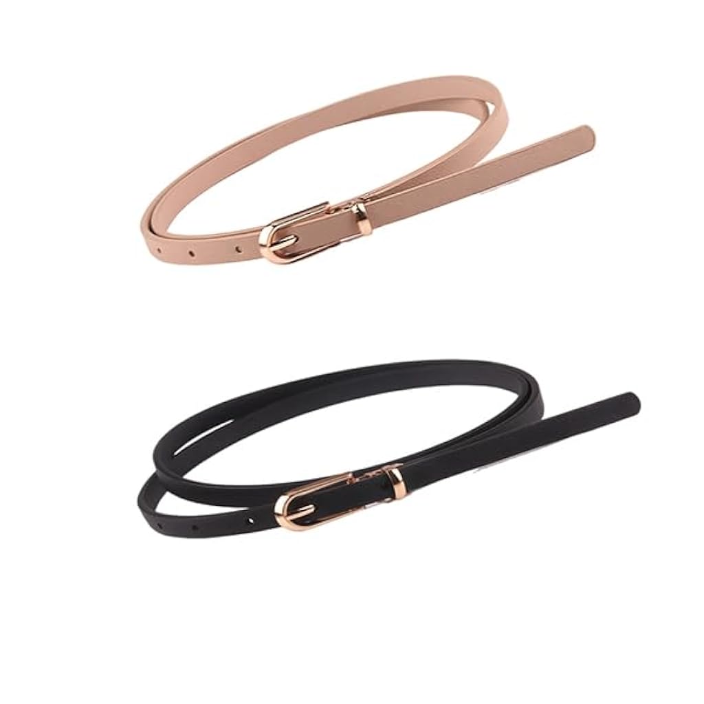 ZIBUYU® Thin Belts for Women Leather Skinny Belt for Dress Pants Adjustable 2pcs