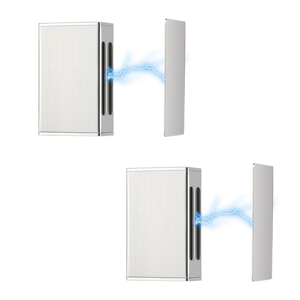 Serplex Magnetic Door Catches 2PCS for Cabinets with 10lbs Force and Adhesive Mount | Stainless Steel No Drill Latch