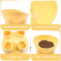 Qpets® Cat Feeding Bowl Elevated Feeding Bowl for Cat Round Cat Food Bowl Healthy Cat Feeding Bowl, Prevent Tipping Over Durable Plastic Cat Feeding Bowl (5.4inch Diameter, Yellow)