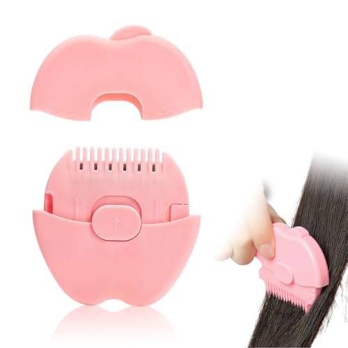 SNOWIE SOFT® Baby Hair Comb Trimmer 2 in 1 Bangs Trimmer Fringe Trimming Tool with Comb Safe Retractable Razor Comb for Thinning or Softening Fringe Double Sided Hair Razor Comb, 7.3x7.5cm